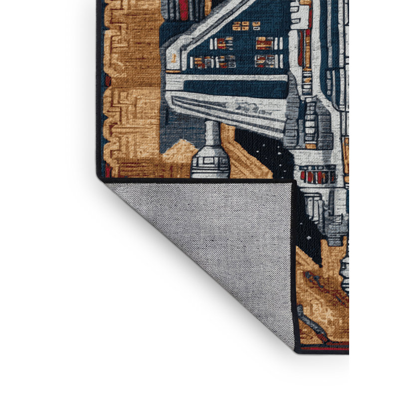 Tapis brun lavable à la machine, Carré 8 pi