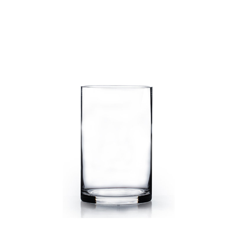 Vase en verre cylindrique, H 8 po x l 5 po x p 5 po