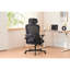 Fauteuil pivotant 3D ergonomique avec support lombaire réglable, cadre en maille noire