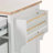 Store Kitchen Cart With Rubber Wood Countertop , Kitchen Island Has 8 Handle-Free Drawers Including A Flatware Organizer And 5 Wheels For Kitchen Dinning Room-1249464703