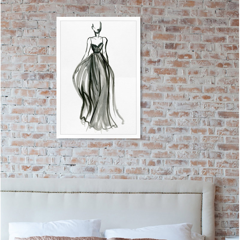 " Elegant Dress Ink VII ", Picture Frame, 47" H x 32" W x 0.5" D