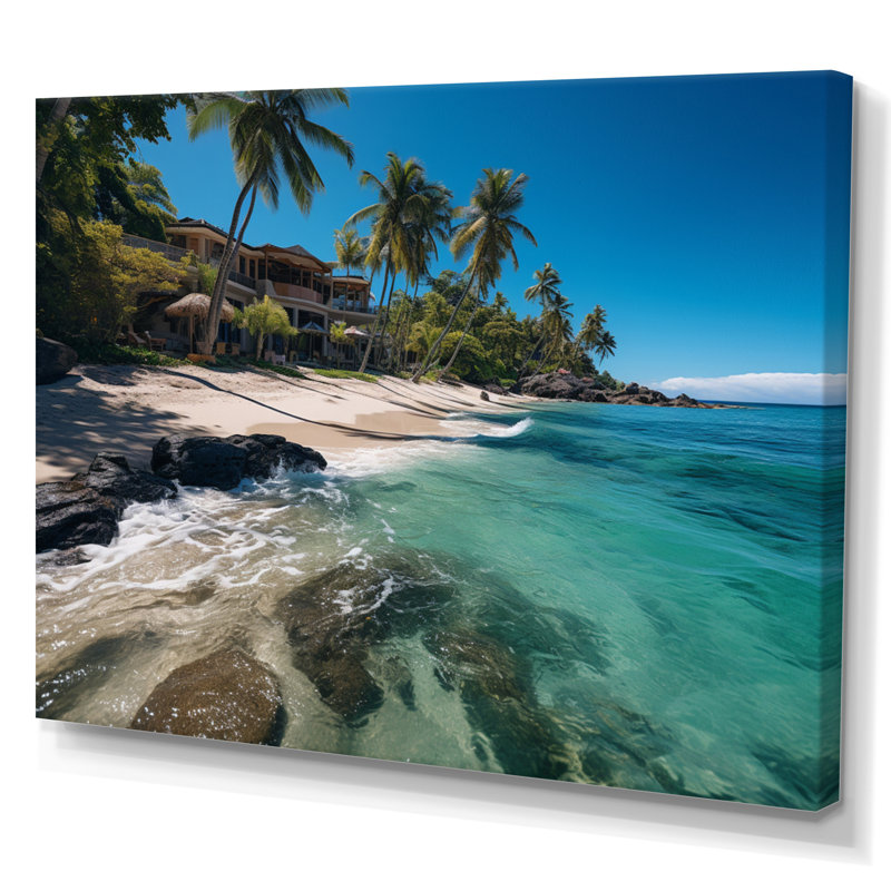 Dominicain Playa Paradise - reproduction sur toile, H 16 po x l 32 po x P 1 po, Toile tendue