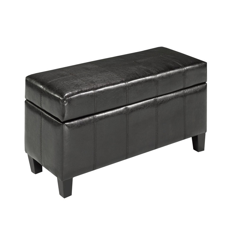Repose-pieds en cuir Aspelate, Noir