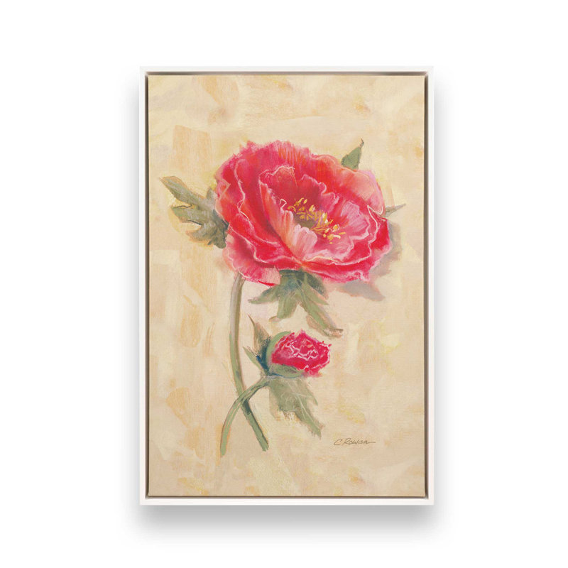 Reproduction d'art "Coquelicots épicés" par Carol Rowan, H 48 po x l 36 po, Cadre flottant, Blanc