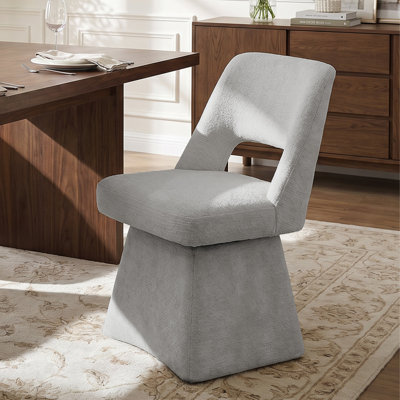 Modern Chenille Swivel Dining Chair, Open Back – 360° Rotating Design for Dining Room