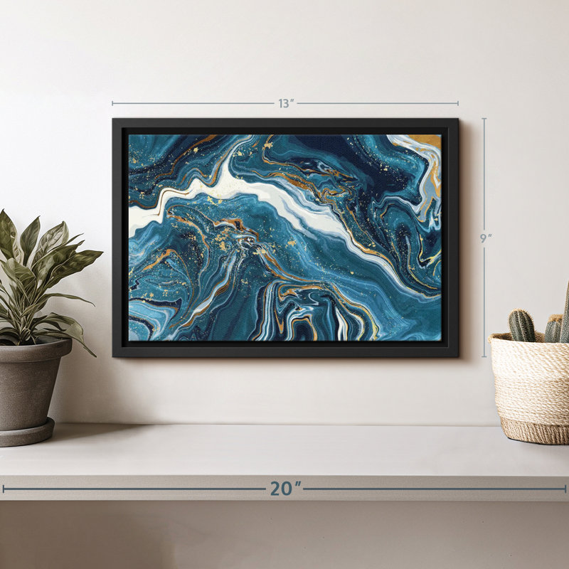 Abstract " Abstract Blue Marble Canvas Print ", 9" H x 13" W