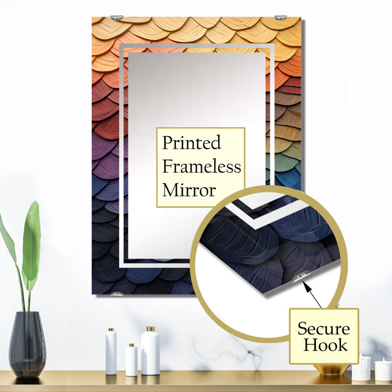 Unis - Miroir mural géométrique abstrait MIR137489, 32 po x 24 po