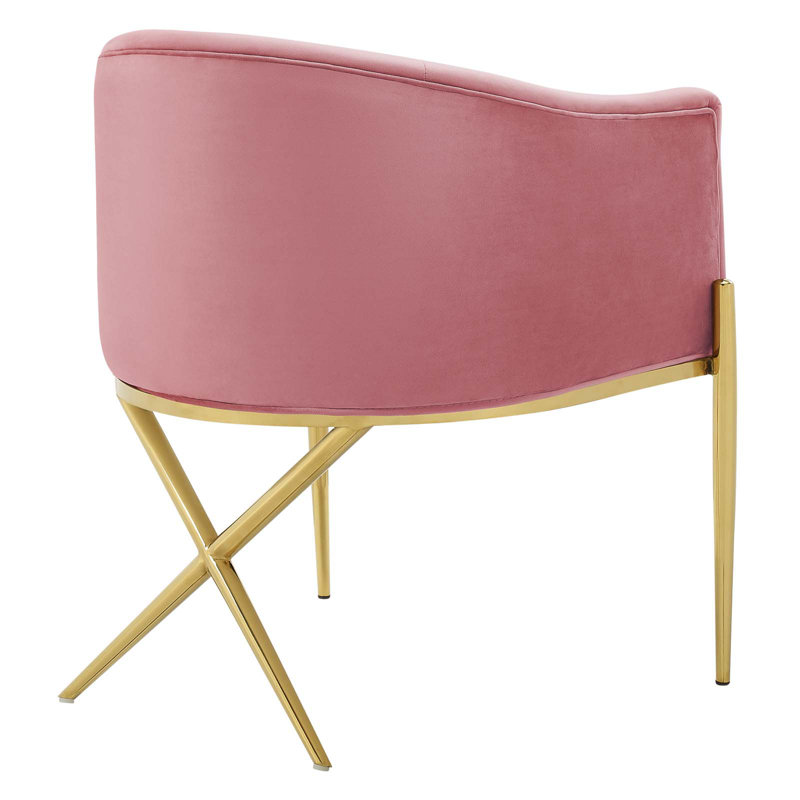 Modway Savour Accent Dining Armchair Performance Velvet, Dusty Rose