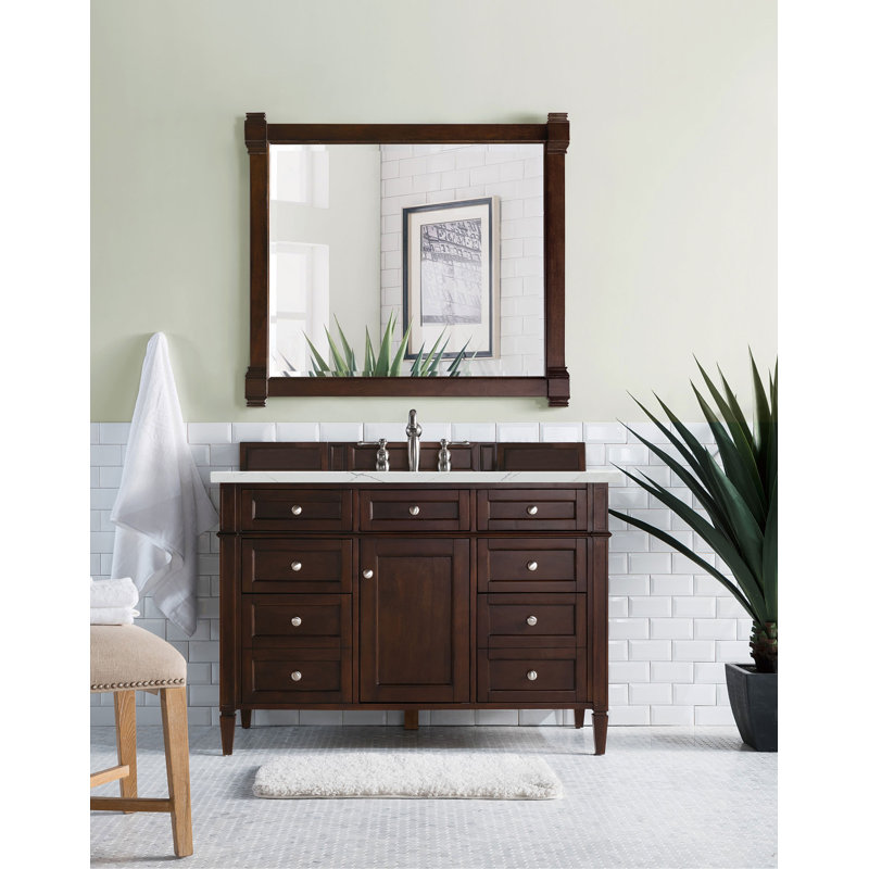 Brittany 48'' W Single Vanity, Ethereal Noctis, Burnished Mahogany