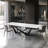 78.7" Sintered Stone Top Dining Table for 8-10, Modern Rectangelar Kitchen Table with Black Stainless Steel Based, Luxury Dining Room Table for Living Room Home (Table Only)-21160090