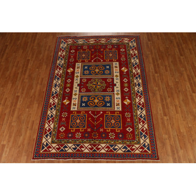 One-of-a-Kind Rectangle 7' X 9'11'' New Age Wool Area Rug in Red