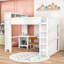 Grand lit mezzanine avec garde-robe, bureau, rangement et port USB-1406004416