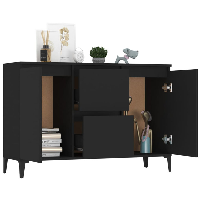 Wall Shelf 102x30x29 cm Engineered Wood, Black