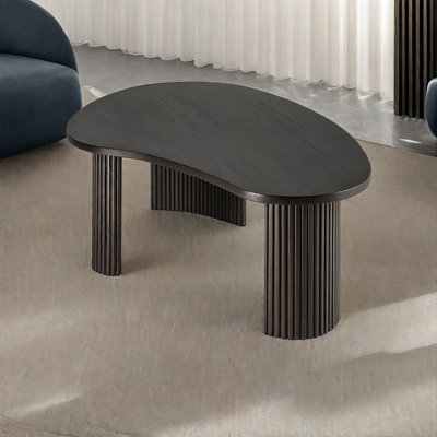 Solid wood shaped high coffee table