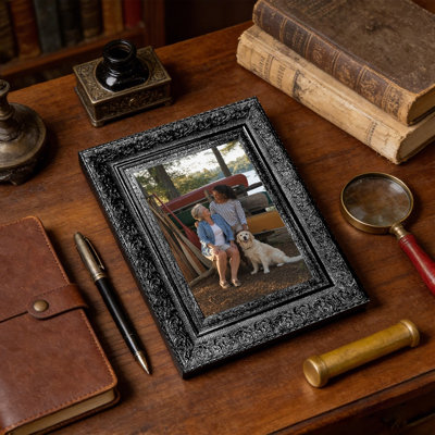 Black 1PC Elegant Picture Frame for 5" x 7" Photos and Office Decor