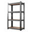 Support de rangement noir réglable à 4 couches pour les grandes surfaces, les bibliothèques, les remises, l'acier et une charge totale de 800 livres, installation simple