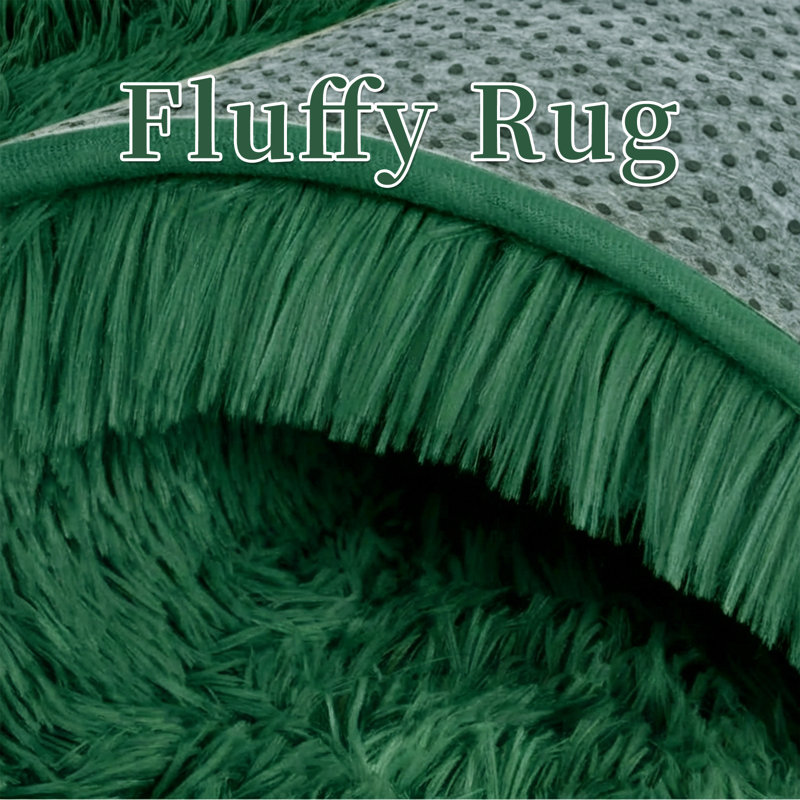 Tapis moelleux moelleux vert moelleux pour chambre à coucher, Rectangle 120 po x 96 po