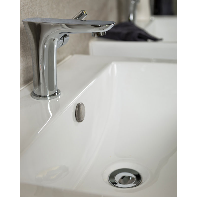 White Stone Stibbington 570mm L x 570mm W White Ceramic Rectangular Sink with Overflow