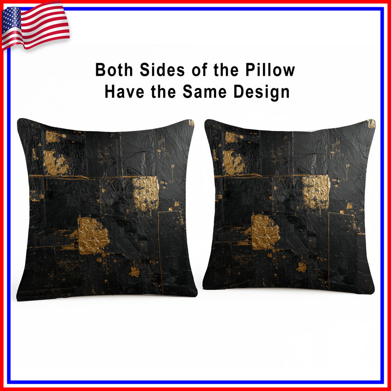 Coussins décoratifs noirs et noirs texturés, 18 po x 18 po