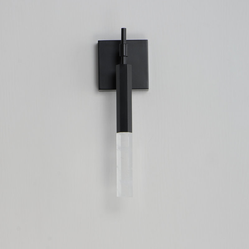 Anike Steel LED Candle Wall Light, Black