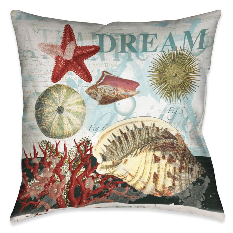 Housse et insert de coussin carré Dream Shells, H 18 po x l 18 po
