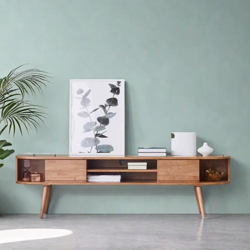 Meuble télé simple et rétro, Burlywood, 78.74"
