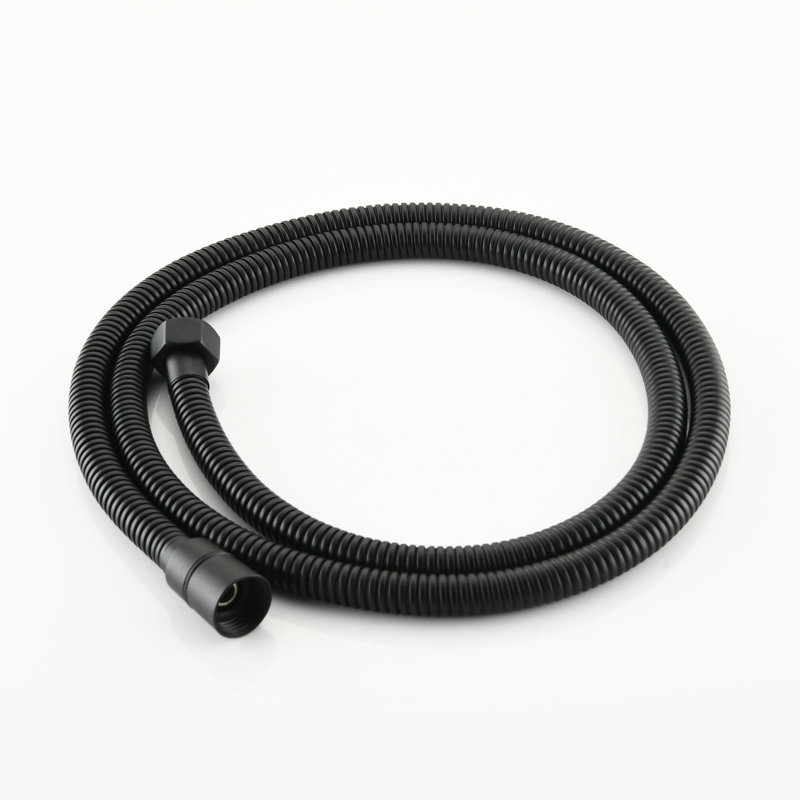 Spa noir mat avec pomme de douche double avec perceuse - glissière en acier inoxydable et barre de 7 réglages de jet