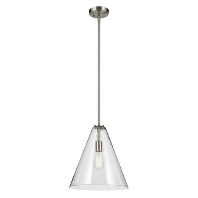 15.5" 1-Light Cone Pendant with Clear Glass