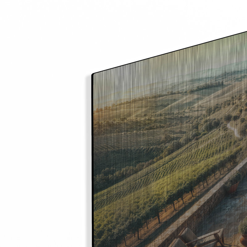 «Tuscany Vineyard» par Rey Klimt, art mural en métal, H 12 po x l 24 po