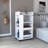 Bar Cart With Glass Door, 2-Side Shelves And Casters-1284834664