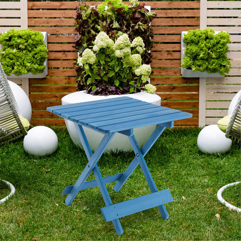 Table pliante carrée d'extérieur en bois massif pour terrasse, balcon, conception portable peu encombrante