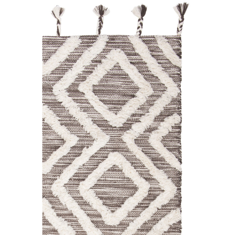 Alimatou Hand Tufted Wool Geometric Rug, Runner 2'3" X 8'