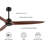 72" Large Modern Solid Wood 3-Blade Indoor Ceiling Fan with Remote Control-740353689