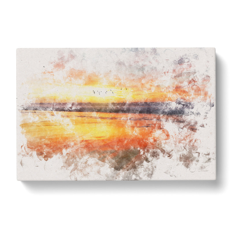 Sunset over San Diego Beach - Wrapped Canvas Graphic Art Print, 45cm H x 76cm W x 4cm D