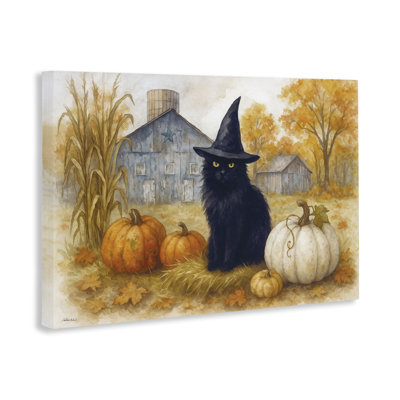 «Witch Cat Autumnal Farm», toile par Antony Smith