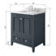 Meuble-lavabo au fini gris acier avec plateau en carrare naturel-1173820049