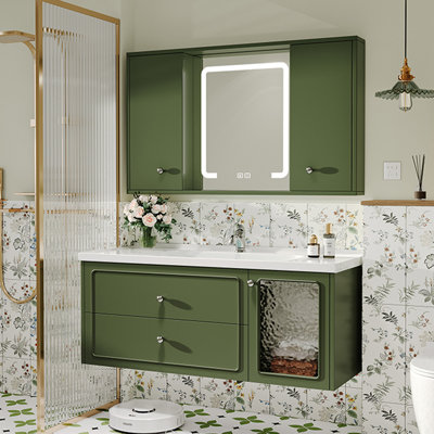 Armoire de salle de bain minimaliste de style crème