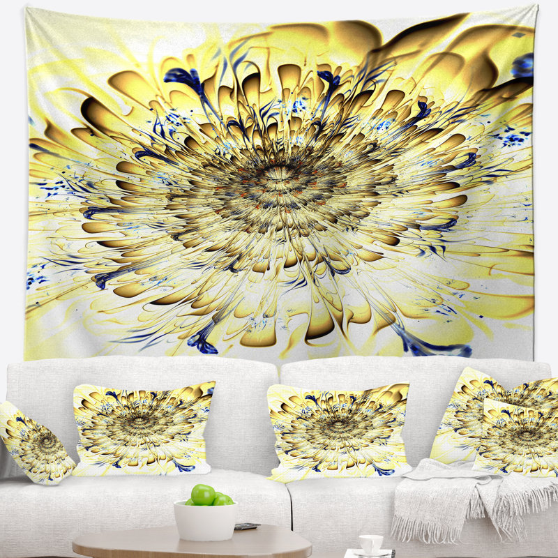 Tapisserie florale à lumière numérique, H 32 po x l 39 po