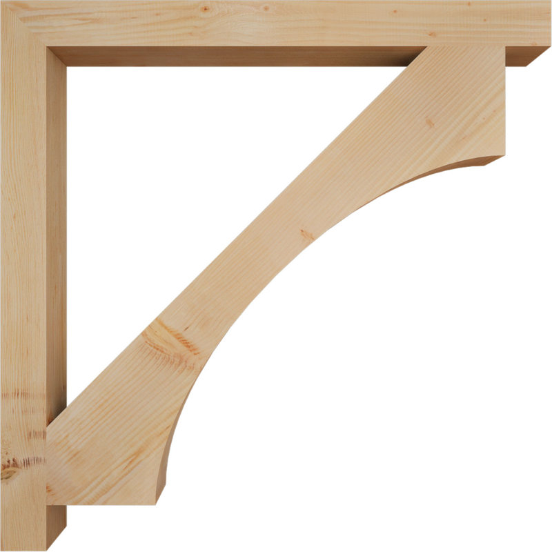 Westlake H W D Wood Bracket / Corbel, Western Red Cedar (Smooth), 48" H x 3.5" W x 48" D