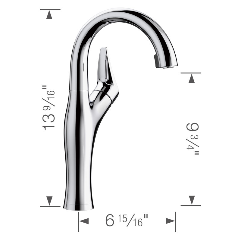 Robinet de bar à double jet Artona, Chrome poli, 1,5 gallons par minute
