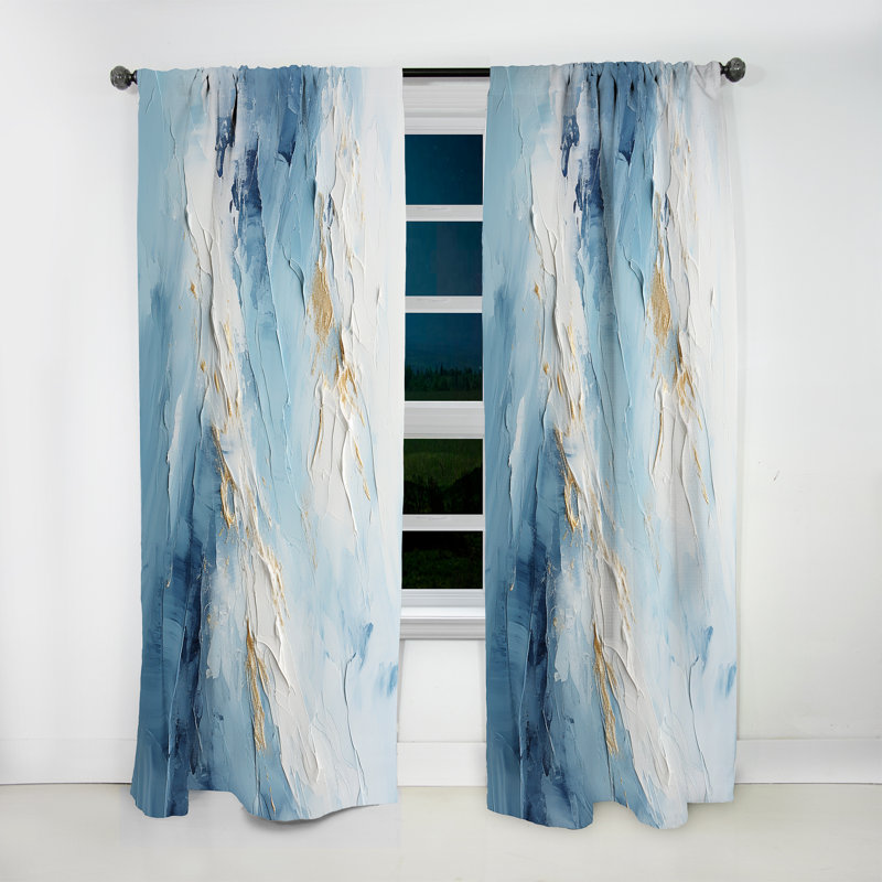 Antarctique abstrait Tundra Bold II - rideau obscurcissant nature montagnes - 1 panneau, L 52 po x L 84 po