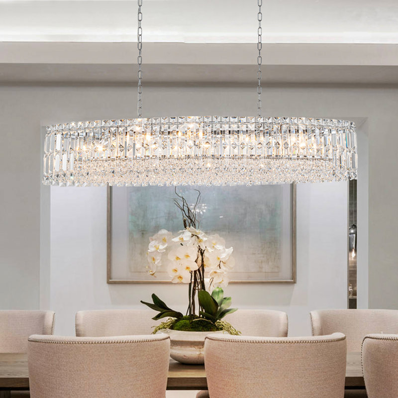 Grasiela 10 - Light Dimmable Geometric Chandelier, Silver