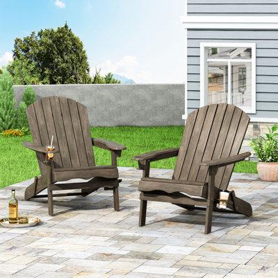 Mccombs Acacia Foldable Outdoor Adirondack Chair