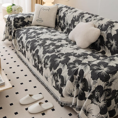 Housse pour canapé à coussins en T en chenille