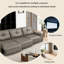 Canapé inclinable électrique en cuir véritable gris clair-709080367