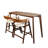 Kromer Space-Saving Solid Wood Bar Chairs(2 Sets)