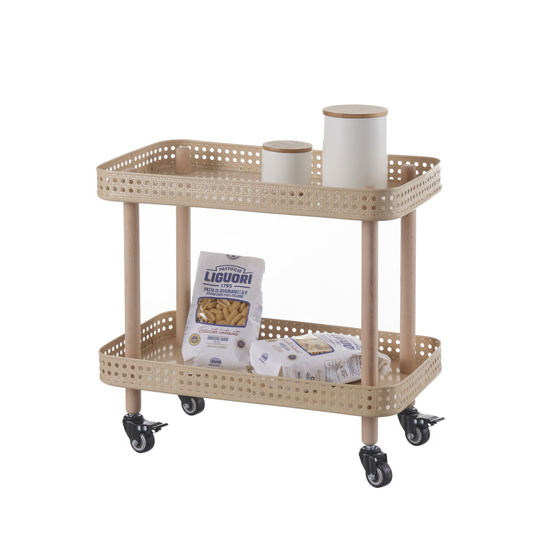 rectangle double-layer metal cart