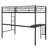 Twin Metal Bunk Bed with Desk, Ladder and Guardrails, Loft Bed for Bedroom-1541387685
