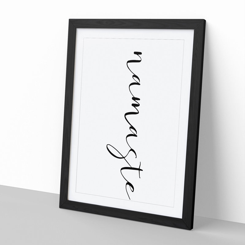 Namaste - Picture Frame Typography, 36cm H x 27cm W x 2cm D, Black Framed