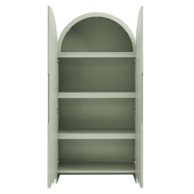 Armoire de rangement arquée cannelée et festonnée 78 po Dahlia
